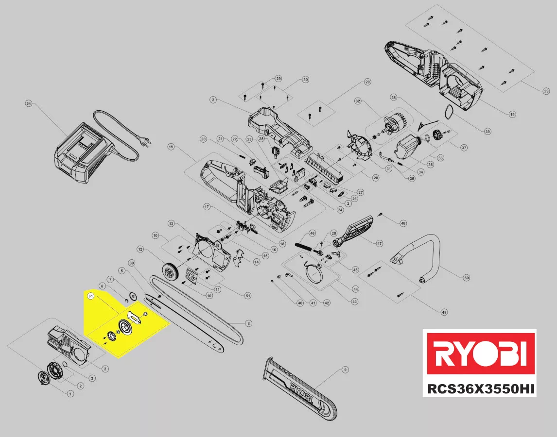 dispositif réglage tension chaine réf. 5131037425 Ryobi